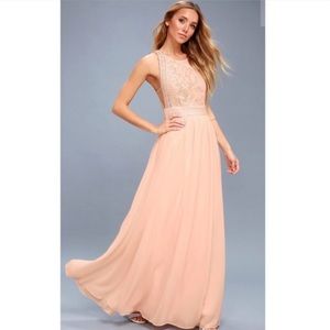 Forever and always blush maxi dress